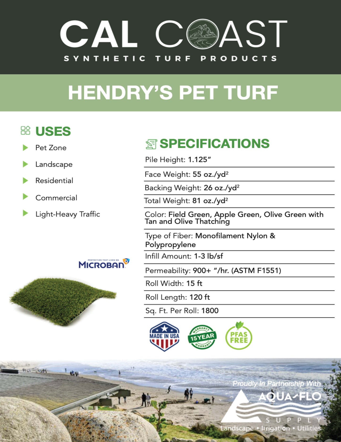 Hendrys Pet Turf (USA Made 🇺🇸)