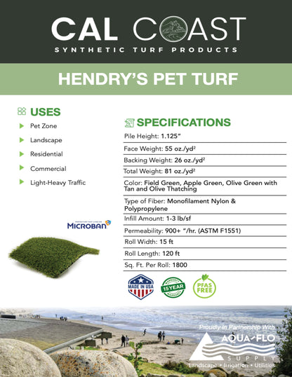 Hendrys Pet Turf (USA Made 🇺🇸)